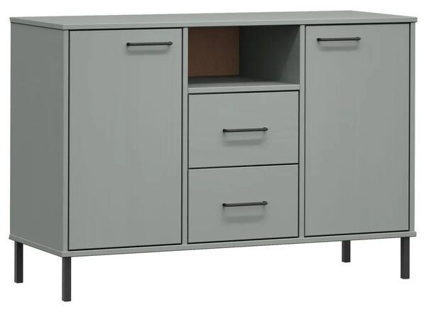 Komoda s metalnim nogama siva 113x40x77 cm masivno drvo OSLO - Siva 1 Siva