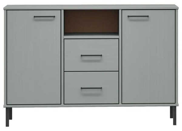 Komoda s metalnim nogama siva 113x40x77 cm masivno drvo OSLO - Siva 1 Siva