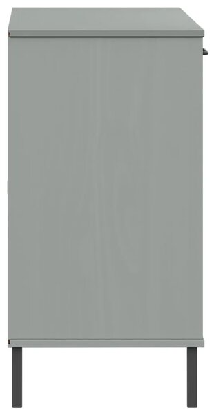 Komoda s metalnim nogama siva 113x40x77 cm masivno drvo OSLO - Siva 1 Siva