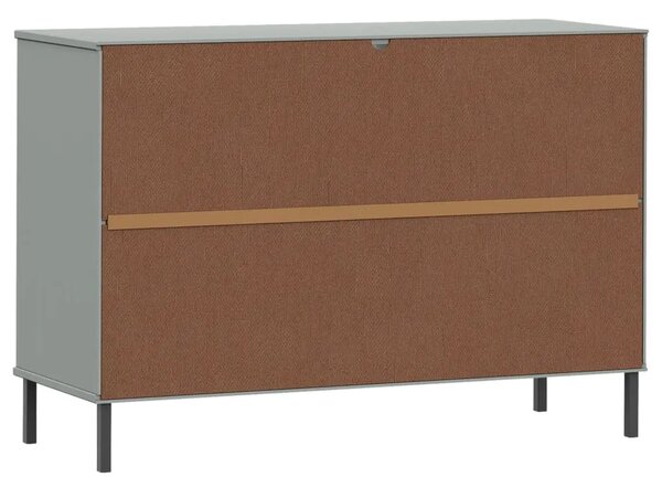 Komoda s metalnim nogama siva 113x40x77 cm masivno drvo OSLO - Siva 1 Siva