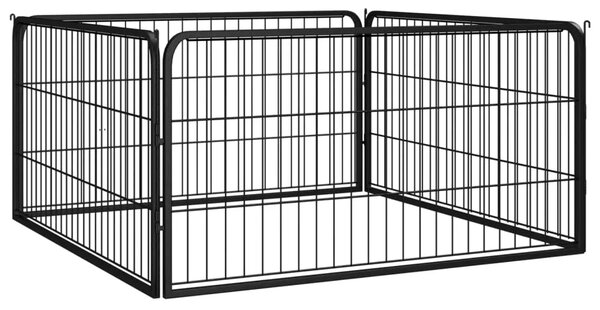 Ograda za pse s 4 panela crna 100 x 50 cm čelik obložen prahom - 100 x 100 x 50 cm 1 100 x 100 x 50 cm