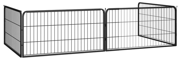 Ograda za pse s 4 panela crna 100 x 50 cm čelik obložen prahom - 100 x 100 x 50 cm 1 100 x 100 x 50 cm