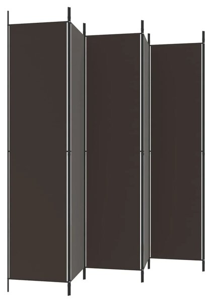 Paravan - Sobna pregrada s 6 panela smeđa 300x220 cm od tkanine - Smeđa 300 x 220 cm 1 1