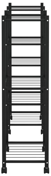 Stalak za cvijeće s kotačima 83 x 25 x 83 5 cm crni željezni - 1 S kotačem S kotačem