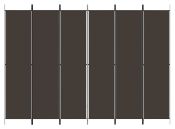 Paravan - Sobna pregrada s 6 panela smeđa 300x220 cm od tkanine - Smeđa 300 x 220 cm 1 1