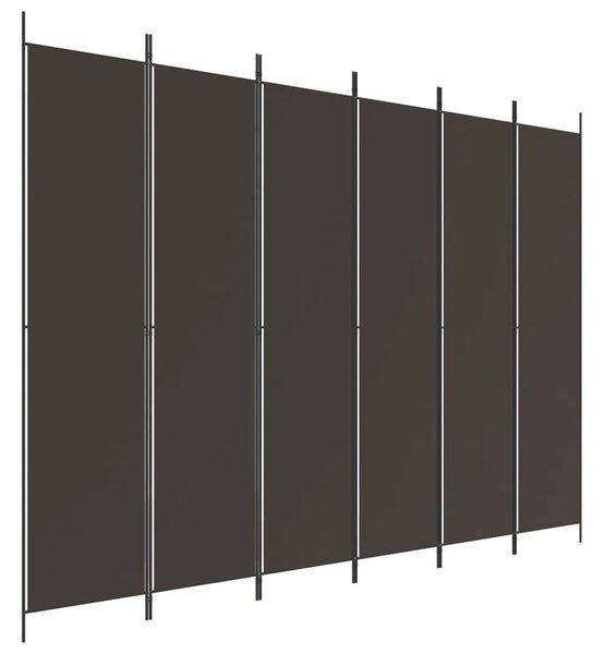Paravan - Sobna pregrada s 6 panela smeđa 300x220 cm od tkanine - Smeđa 300 x 220 cm 1 1