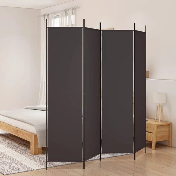 Paravan - Sobna pregrada s 4 panela smeđa 200 x 200 cm od tkanine - Smeđa 200 x 200 cm 1 1