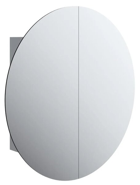 Kupaonski ormarić s okruglim ogledalom LED Siva 54x54x17 5 cm - Siva 54 x 54 x 17.5 cm 1 Siva