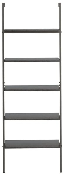 Naslanjajuće police s 5 razina crne 64 x 35 x 185 cm - Crna 1 185 cm Crna