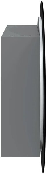 Kupaonski ormarić s okruglim ogledalom LED Siva 54x54x17 5 cm - Siva 54 x 54 x 17.5 cm 1 Siva
