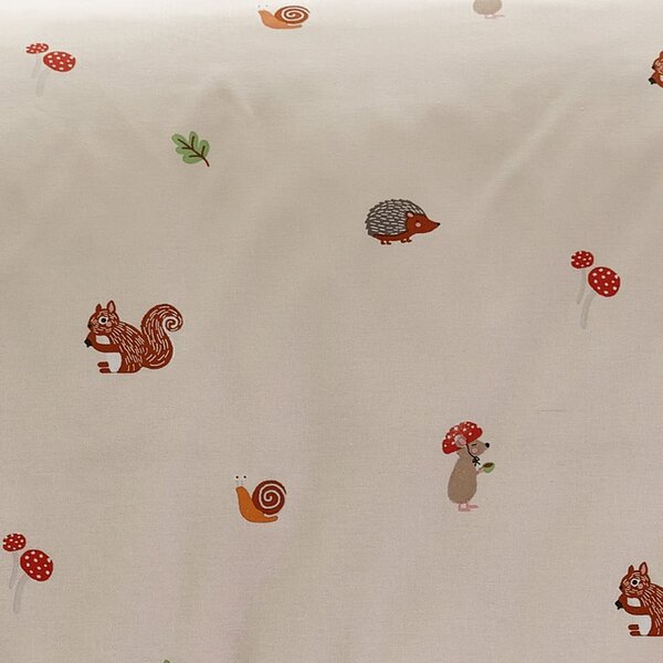 Bež dječja plahta s gumom za krevet za jednu osobu 90x190 cm Fox and Woodland Friends – Catherine Lansfield