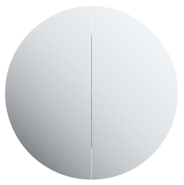 Kupaonski ormarić s okruglim ogledalom LED Siva 54x54x17 5 cm - Siva 54 x 54 x 17.5 cm 1 Siva