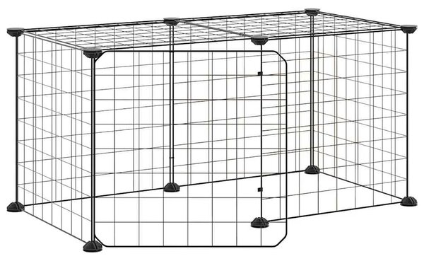Kavez za ljubimce s 8 panela i vratima crni 70x35x35 cm čelični - 4.3 x 4.3 cm 8 panela s vratima 4 3 x 4 3 cm 8 panela s vratim