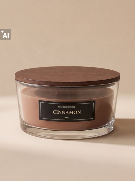 Sinsay - Mirisna svijeća s drvenim fitiljem Cinnamon