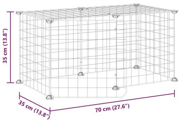 Kavez za ljubimce s 8 panela i vratima crni 70x35x35 cm čelični - 4.3 x 4.3 cm 8 panela s vratima 4 3 x 4 3 cm 8 panela s vratim