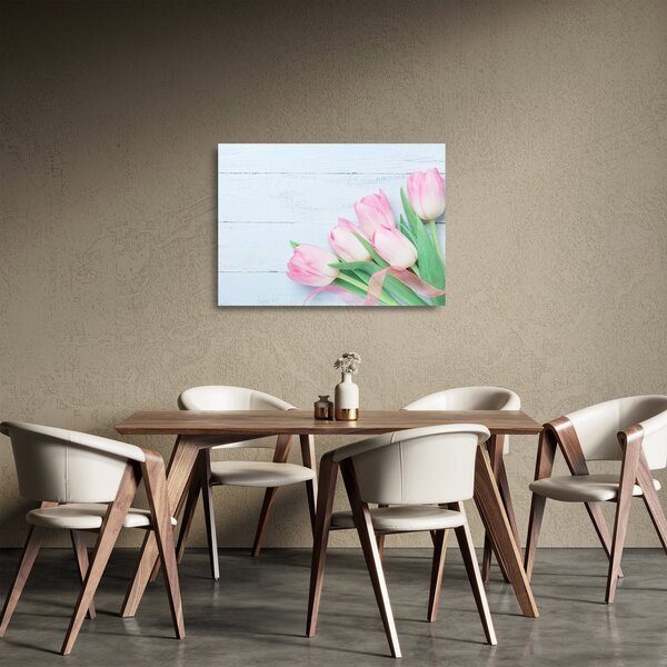 Staklena slika - Buket tulipana (70x50 cm)