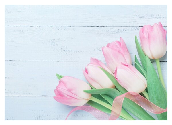 Staklena slika - Buket tulipana (70x50 cm)