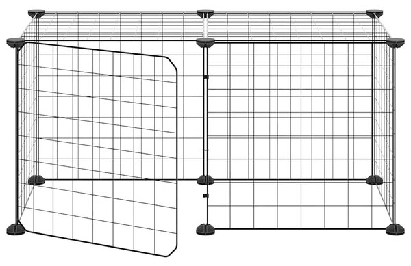 Kavez za ljubimce s 8 panela i vratima crni 70x35x35 cm čelični - 4.3 x 4.3 cm 8 panela s vratima 4 3 x 4 3 cm 8 panela s vratim