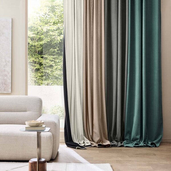 Smeđa termo izolacijska zavjesa od samta 140x260 cm Madison – douceur d'intérieur