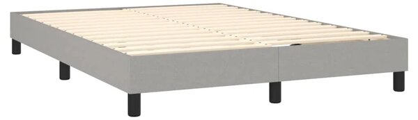 Krevet box spring s madracem svjetlosivi 140x200 cm od tkanine - Svjetlosiva 140 x 200 cm gumbi Svjetlosiva