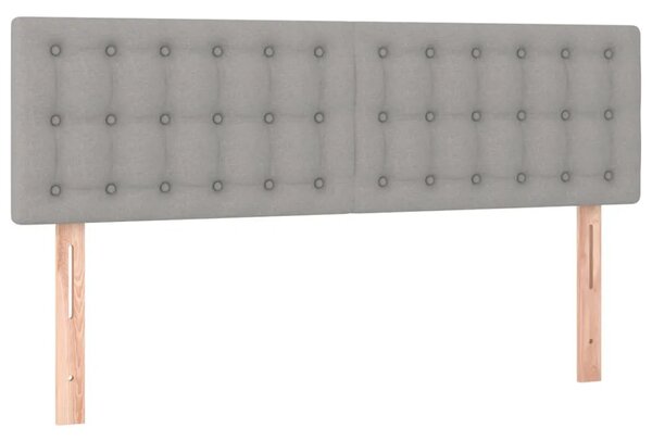 Krevet box spring s madracem svjetlosivi 140x200 cm od tkanine - Svjetlosiva 140 x 200 cm gumbi Svjetlosiva