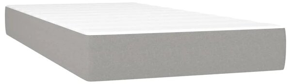 Box spring krevet s madracem svjetlosivi 90x190 cm baršunasti - Svjetlosiva 90 x 190 cm Blok s kvadratima Svjetlosiva