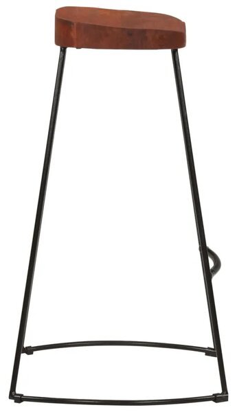 Barski stolci Gavin 2 kom 50 x 40 x 78 od masivnog drva manga - Smeđa 45 x 40 x 78 cm 2 masivno drvo manga