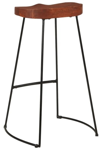 Barski stolci Gavin 2 kom 50 x 40 x 78 od masivnog drva manga - Smeđa 45 x 40 x 78 cm 2 masivno drvo manga
