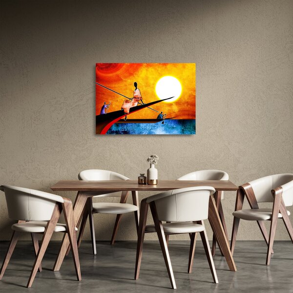 Staklena slika drevne antičke slike (70x50 cm)