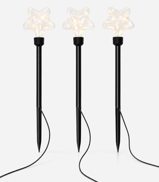 Sinsay - Set ubodnih LED vrtnih lampi s motivom zvjezdice 3 pack