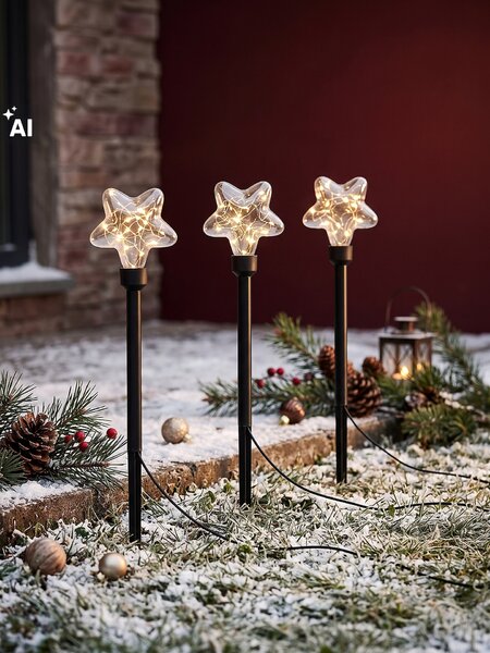 Sinsay - Set ubodnih LED vrtnih lampi s motivom zvjezdice 3 pack