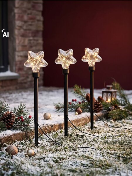 Sinsay - Set ubodnih LED vrtnih lampi s motivom zvjezdice 3 pack