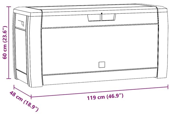 Vrtna kutija za pohranu smeđa 119 x 48 x 60 cm polipropilen - Smeđa 310 l Smeđa 310 l