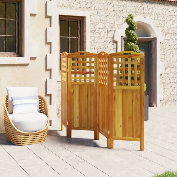Paravan - Sobna pregrada s 4 panela 162x2x115 cm masivno bagremovo drvo - 162 x 2 x 115 cm 1 162 x 2 x 115 cm