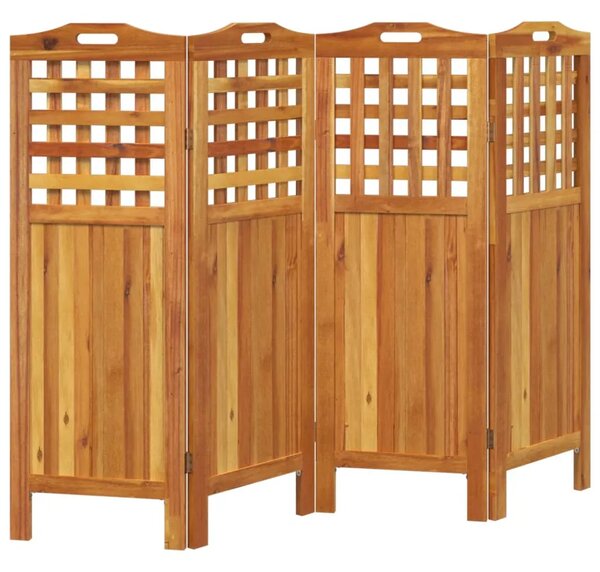 Paravan - Sobna pregrada s 4 panela 162x2x115 cm masivno bagremovo drvo - 162 x 2 x 115 cm 1 162 x 2 x 115 cm