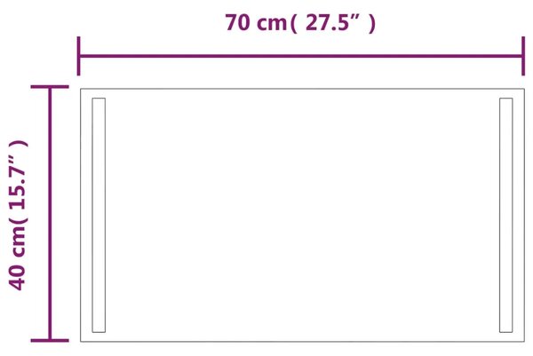 LED kupaonsko ogledalo 40x70 cm - 40 x 70 cm 1 40 x 70 cm