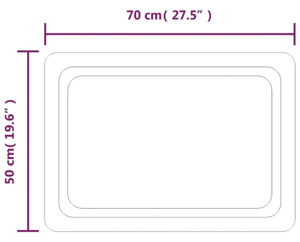 LED kupaonsko ogledalo 50x70 cm - 50 x 70 cm 1 50 x 70 cm