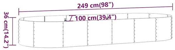 Povišena gredica - Vrtna gredica od pocinčanog čelika 249x100x36 cm antracit - Antracit 249 x 100 x 36 cm 1 Antracit