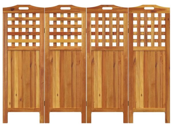 Paravan - Sobna pregrada s 4 panela 162x2x115 cm masivno bagremovo drvo - 162 x 2 x 115 cm 1 162 x 2 x 115 cm