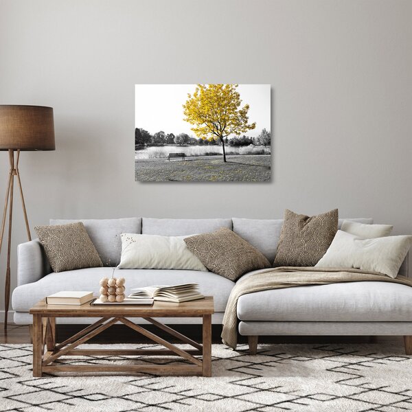 Staklena slika - Odmor u parku (70x50 cm)