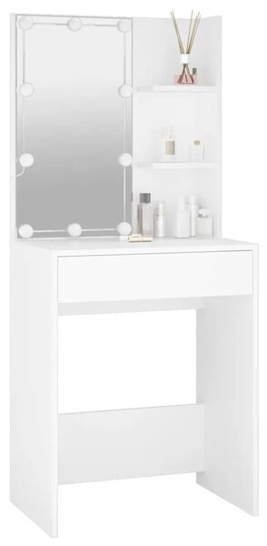 Toaletni stolić s LED svjetlima bijeli 60x40x140 cm - Bijela 1 Bijela