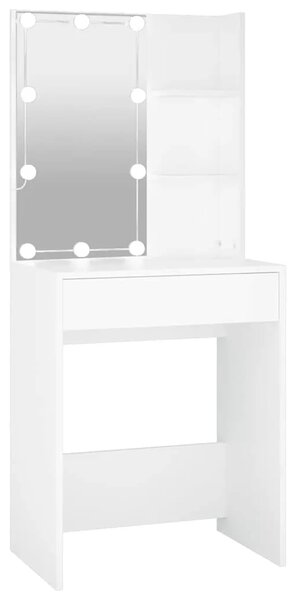 Toaletni stolić s LED svjetlima bijeli 60x40x140 cm - Bijela 1 Bijela