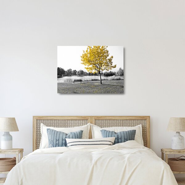 Staklena slika - Odmor u parku (70x50 cm)