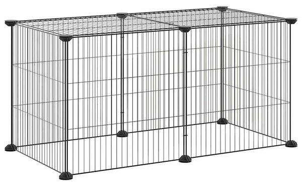 Kavez za kućne ljubimce s 8 panela crni 70x35x35 cm čelični - 13.3 x 1.5 cm 8 panela bez vrata 13 3 x 1 5 cm 8 panela bez vrata