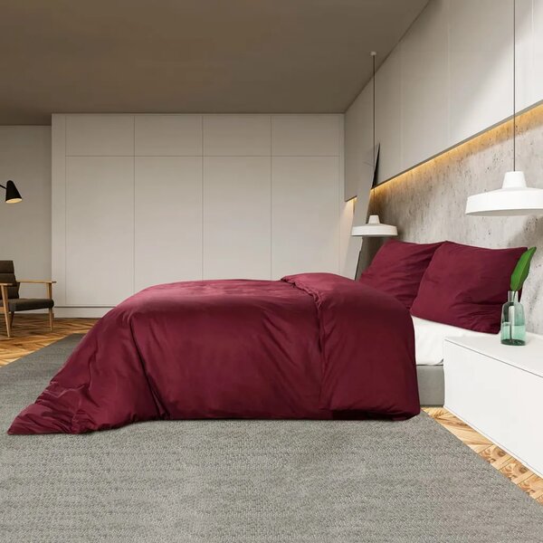 Set posteljine za poplun Bordo 200x200 cm pamučni - Bordo 200 x 200 cm + 60 x 70 cm 1 1