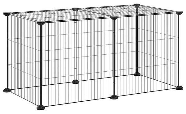 Kavez za kućne ljubimce s 8 panela crni 70x35x35 cm čelični - 13.3 x 1.5 cm 8 panela bez vrata 13 3 x 1 5 cm 8 panela bez vrata