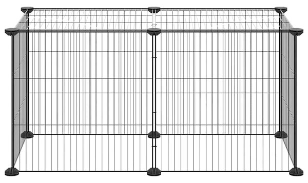 Kavez za kućne ljubimce s 8 panela crni 70x35x35 cm čelični - 13.3 x 1.5 cm 8 panela bez vrata 13 3 x 1 5 cm 8 panela bez vrata