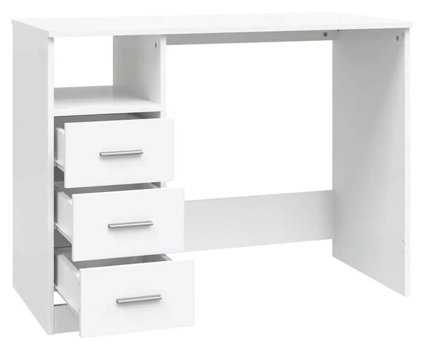 Radni stol s ladicama bijeli 102 x 50 x 76 cm konstruirano drvo - Bijela Bijela