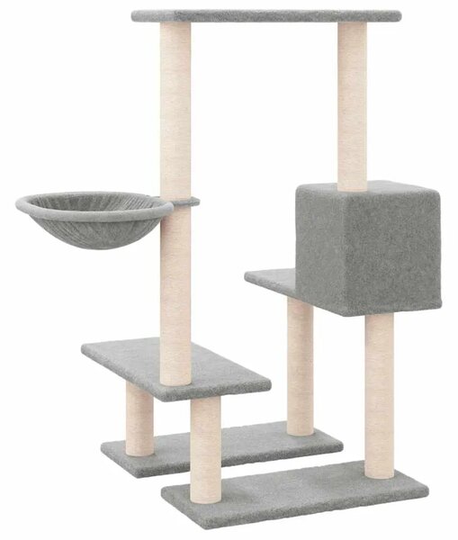 Penjalica za mačke - Kuća za mačke - Grebalica sa stupovima za grebanje svjetlosiva 94 5 cm - Svjetlosiva Svjetlosiva