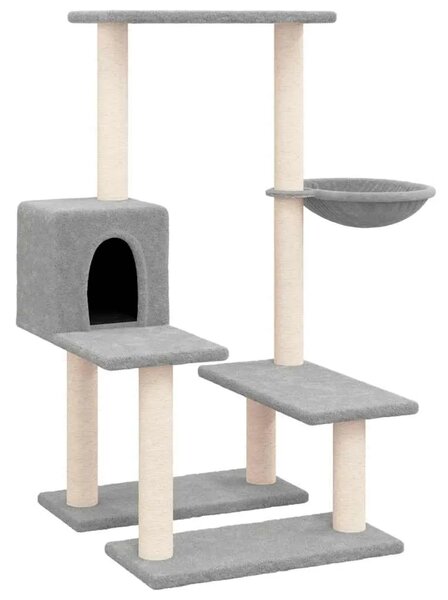 Penjalica za mačke - Kuća za mačke - Grebalica sa stupovima za grebanje svjetlosiva 94 5 cm - Svjetlosiva Svjetlosiva
